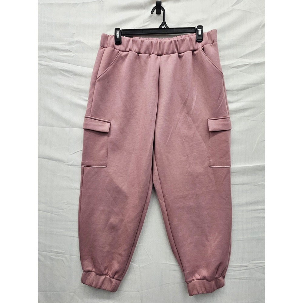 Express Womens Cargo Jogger Pink‎ Poly Blend Casual Relaxed Size XL